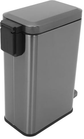 Gatuida Cubo de Basura de Acero Inoxidable con Pedal y Tapa 10L Diseño Compacto y Delgado para Oficina Dormitorio y Cocina Contenedor Resistente a Arañazos y Antiolores
