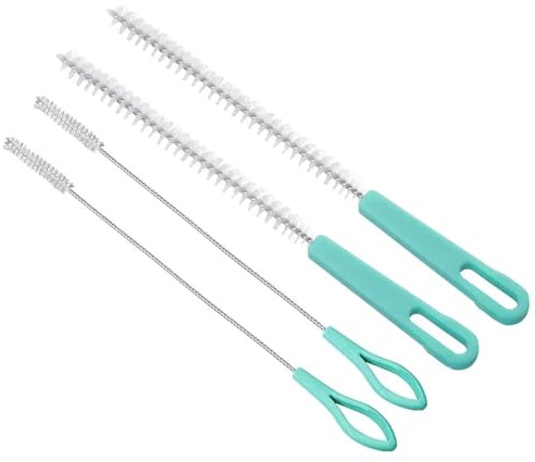 4 Stück Strohhalmbürste Set, Dünne Reinigungsbürste aus Nylon/Kunststoffgriff, Strohhalm Sbürste Set, Vielseitige Flaschenbürste für Babyflaschen, Strohhalme, Küchen, Trinkflaschen und Rohre