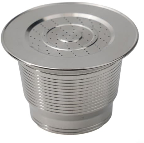 Cápsula de café de acero inoxidable con malla de filtro permanente compatible con máquina para extracción suave y conservación del aroma, plata, 1 paquete (tipo normal)