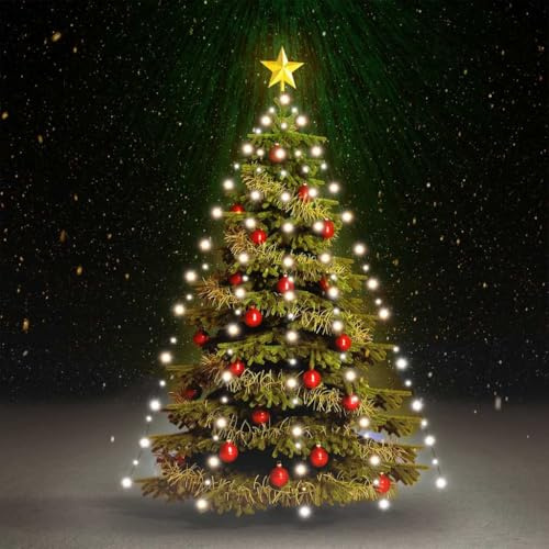 MBDRKVGF Weihnachtsbaum-Lichternetz für 180 cm Tannenbaum, 180 LED Lichterkette für Innen und Außen, Kaltweiß, 8 Leuchtmodi, Baumbeleuchtung mit USB-Anschluss