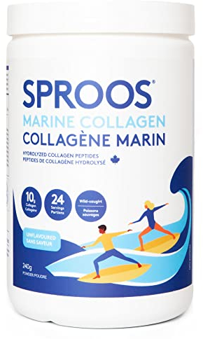 SPROOS - Marines Kollagen - zum Trinken - hydrolysierte Kollagenpeptide - Gesundheit von Haaren, Haut und Nägeln - ohne Fischgeschmack - 24-Tage-Kur - 240 g