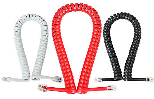 TOOLSTAR Lot de 2 câbles de combiné téléphonique RJ10 RJ9 4P4C Blanc 2 m