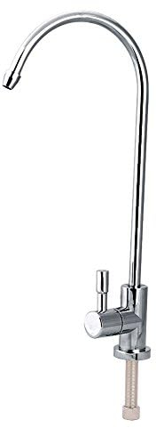 Trinkwasserfilterhahn, 1/4 '' Edelstahl Küchenspüle Wasserhahn Wasserhahn Langreichweite Chrom Schwanenhals Küchenspüle Mischbatterien Für Wasserfiltersysteme und Umkehrosmosesysteme