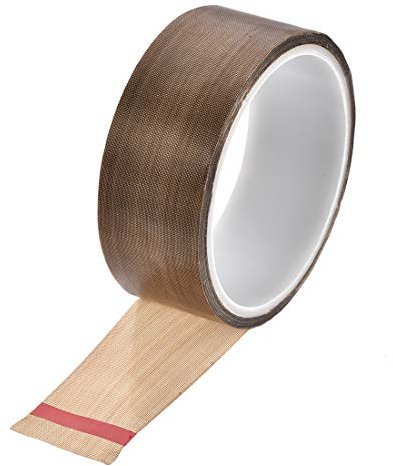 sourcing map Glasfaser PTFE Klebeband 35mm x 10m (Breite*Länge) PTFE Dichtungsband Selbstklebend PTFE Gewindedichtband Hitzebeständig Braun PTFE Band für Vakuummaschine Lebensmitteldichtung
