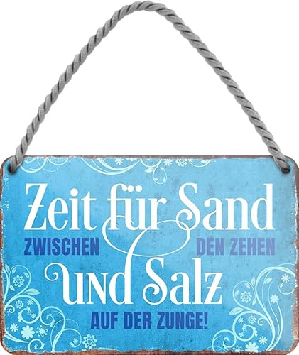 schilderkreis24 Blechschilder Kollektion 18x12cm – Nordsee, Ostsee & Meer: Dekoration & Geschenkideen mit maritimen Sprüchen (Zeit für Sand zwischen den Zehen. Salz -2)