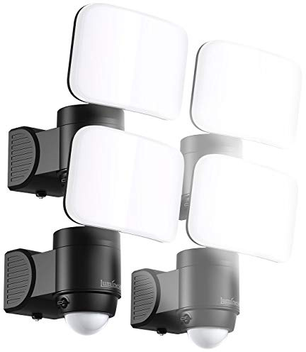 Luminea weiße LED-Außenstrahler: 4er-Set kabellose LED-Außenstrahler, PIR-Bewegungsmelder, 300 lm, IP44 (Hof-Strahler mit Bewegungsmelder, Aussenstrahler mit Batterie, Bewegungsmeldern)