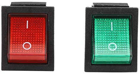 Interrupteur à bascule 5 pièces, 16A 250 V 4 broches avec accessoire de contrôle de commutateur industriel à lumière rouge 31 x 25 mm