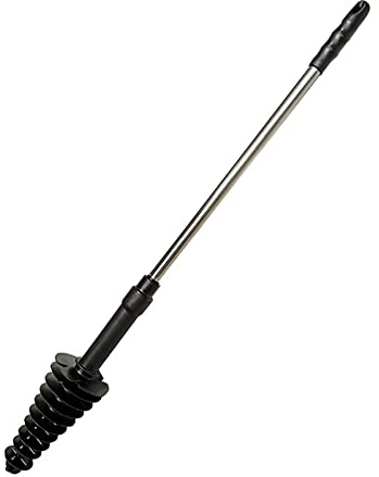 RoxNvm Toilet Plunger with Flexible Rubber Head and Stainless Steel Handle | Easy to Use, Powerful, Effective, Toilet Clog Unblocker Dredge Tool, Designed for Siphon (Black)