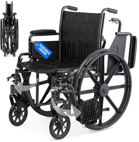 Medline Lightweight Wheelchair for Adults With Swing-Back Desk-Length Arms, Swing Away Leg Rests, 300 lb Capacity, 18 Seat