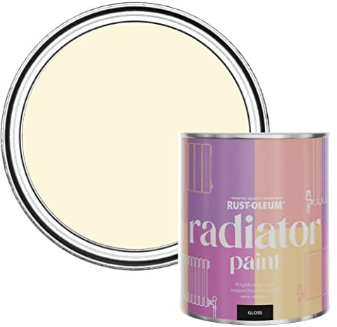 Rust-Oleum Beige Heat Resistant Radiator Paint in Gloss Finish - Clotted Cream 750ml