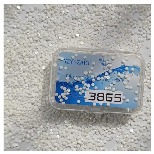 YEYKZART 3865 Cremefarben Diamond Painting Rund Steine Einzeln für Diamant Malerei Zubehör 3500PCS