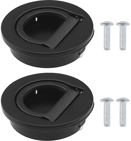 YINETTECH 2 tiradores empotrados de aleación de zinc con tornillos, perilla de puerta invisible para armario, cajón, taquilla, puerta, barco, yate, escotilla de piso de coche, 40 mm de diámetro