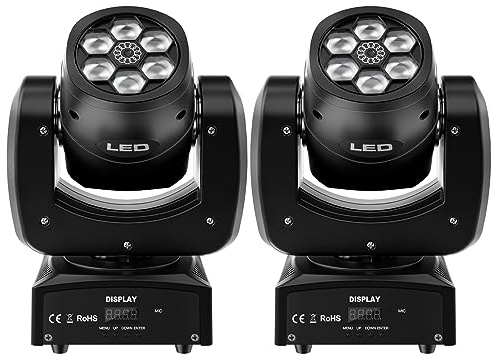 2er Set 90W Moving Head Disco Lights RGBW LED dmx512 DJ Bühnenbeleuchtung Effekt für Hochzeit Party Show Weihnachten Karneval Ostern Feier