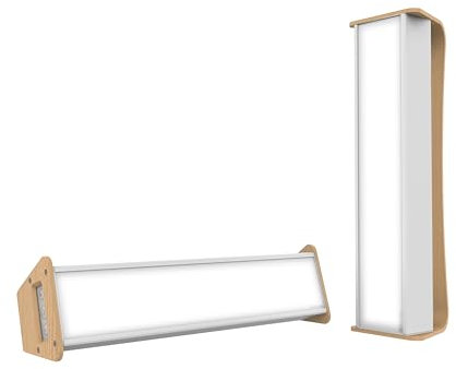 DAYVIA Lampe de Luminothérapie LED MOBILLY, Simulation de la Lumière du Jour, Design Moderne, Matériaux Bambou et Aluminium, 9x34x9cm Blanc, Agréement CE Médical et Fabrication Française