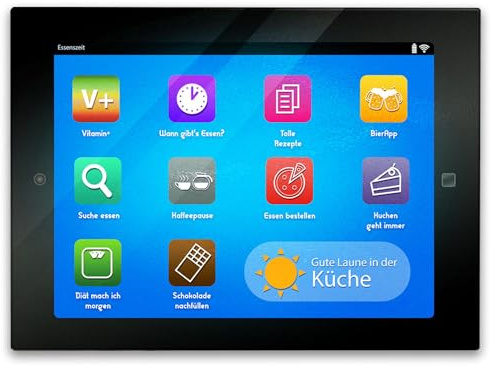 Tablet Schneidebrett in 39x28cm mit verschiedenen Apps ein außergewöhnliches Küchenbrett für Technikbegeisterte kreatives Apps Motiv Männer Internet