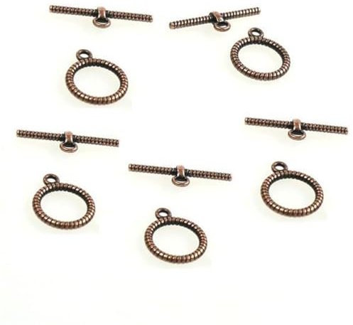 Zubehör zum Herstellen von Toggle-Verschluss für Schmuck, 16 mm (10 Stück) (Kupfer)