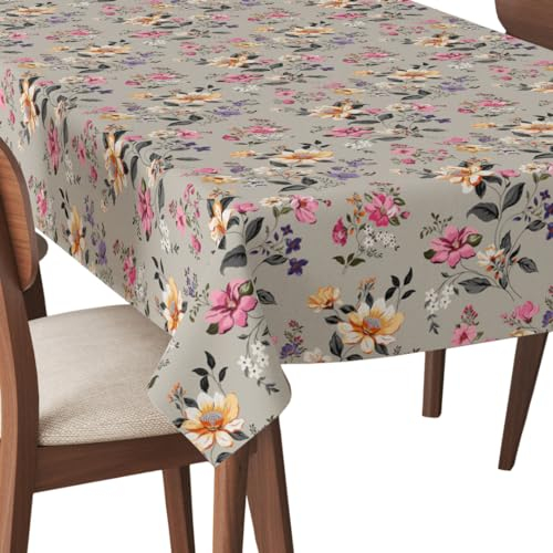 HEKO PANELS Tischdecke 140 x 110 cm Abwaschbar Tischtuch Gartentischdecke Fleckschutz Wasserabweisend Tafeldecke Blumen