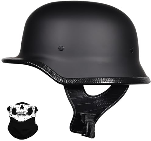 Deutscher Stil Halbschale Helm Retro Halbgesicht Motorradhelm Jethelme ECE-Zertifizierung Halbhelm Männern und Frauen Open Face Helm für Scooter Moped Cruiser Motorrad