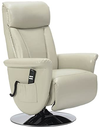Sime MT-P2 ANPASSBAR relaxsessel elektrisch 2 Motoren, unabhängig verstellbares Rückenlehnen-Fußteil Stahlbasis Drehstuhl Leder Beige