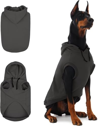 IECOii Kapuzenpullis für Hunde – Hunde-Pullover mit Kapuze,Dog Hoodie Sweatshirt | Weiche Haustier-Kleidung für Frühling & Herbst | Hundepullover,Hund-Hoodie,Haustierbekleidung,Grau,2XL