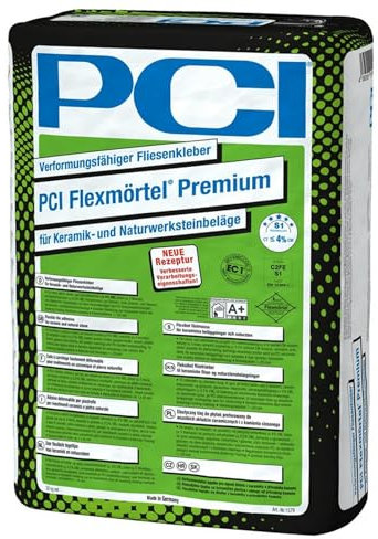 PCI Flexmörtel Premium 20 kg Verformungsfähiger Fliesenkleber für Keramik- und Naturwerksteinbeläge Sika