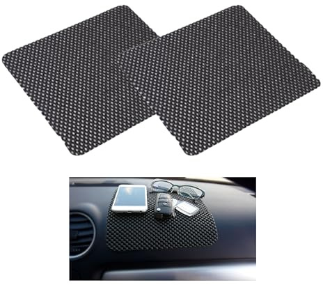 Tek Automotive Twin Pack - Non Slip Car Dashboard Mat, Multifunctional Anti Slip Car Phone Holder, Interior Accessories for Cars, 22 x 20cm