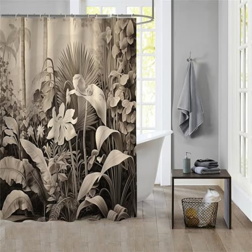 Duschvorhang PlantsShower Curtain Curtains, Duschvorhänge Duschrollo 100x180cm Duschvorhang Mit Gewicht Badewanne, Duschrollo, Badewanne Duschvorhang Textil Stoff Waschbar Bad Vorhang Badevorhang 1097