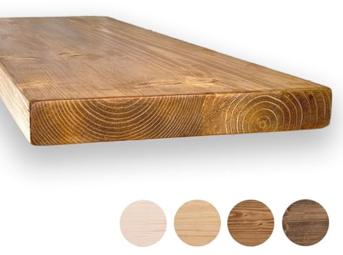 MoonTree Rustikales schwebendes Regal, 100 cm x 30 cm x 4.4 cm, dunkle Eichenoptik