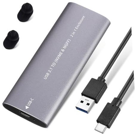 HOMSFOU External Hard Drive Portable with Dual Protocol Type-c 3.1 Nvme Small Portable SSD Drive Aluminium Alloy SSD External for Laptops and Smart Tvs Fast Reading Speed with Intelligent