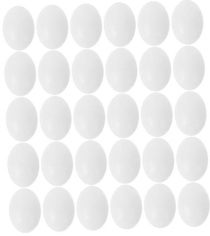 Happyyami 30stücke Weiße Massive Kunststoff-simulations-taubenvögel-Eier Als Ersatz Für Echte Eier Zur Mentalen Stabilität Der Tauben Und Regulierung Der Schlupfrate