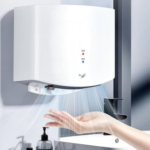 BESTXH Asciugamani Elettrico, Asciugamani Elettrico Automatico con Sensore A Infrarossi, Asciugamani Elettrico Silenzioso con Sensore A Infrarossi E Filtro Hepa, per Bagni,Bianca