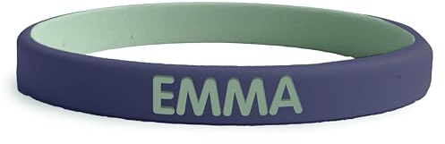 bienpegado Pulsera SOS para niños Bicolor personalizada con un nombre y un número de teléfono de contacto. Perfecto para actividades fuera de casa.