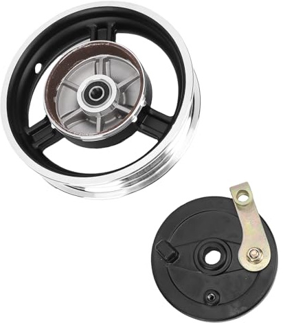 KUIDAMOS Jante de Roue en Métal Haute Résistance de 10 Pouces avec Frein à Tambour pour Moto Scooter électrique 10X3.0, Installation Facile pour Les Amateurs de Tout-Terrain