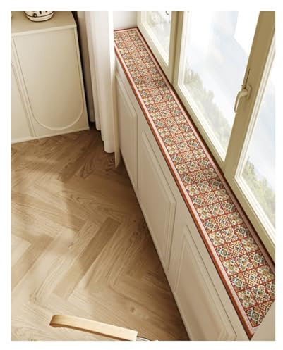 WAHHWF Alfombrilla de Ventana Protector de alféizar para Plantas, tapete para Cocina y baño, Almohadilla Antideslizante Recortable a Medida, absorción rápida de Agua(Style c,15x80cm/5.9x31.5in)