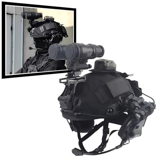 LZAQHMT Set Casco Tattico Softair - Torcia Elettrica, Batteria, Cuffia, Occhiali Modello NVG | Attrezzatura Per Paintball Caccia