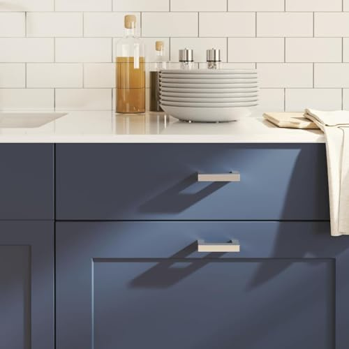LoogCape Möbelgriffe 10 Stück Edelstahl silbern 64 mm Schubladengriffe für Schränke Möbelbeschläge für Küche Bad Schlafzimmer Wohnzimmer Kommoden und DIY Renovierungen