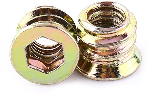 20 Stück Gewindebuchse Einschrauben, Innensechskant Hex Antriebsmutter Einsetzmuttern Verzinktes Carbon Stahl Einschraubmutter M6 M8 M10 Vollgewinde(M6*10mm)