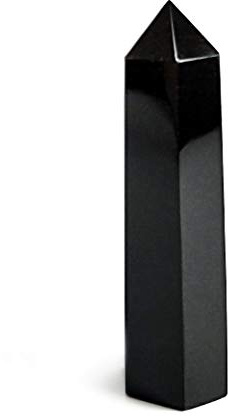 Helande kristallstavar, spetsiga, fasetterade prismstavar för reiki, chakra, meditation, terapi, dekoration, 60 - 80 mm (2.4 - 3.5 inches), Obsidian