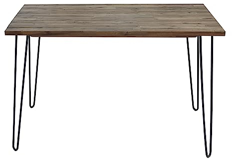 invicta INTERIOR riess-Ambiente Massiver Retro Esstisch Scorpion 120cm Akazie braun verwittert Hairpin Legs Massivholz Tisch Holztisch