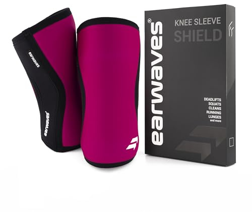 Earwaves® SHIELD™ Knee Sleeves I Rodilleras de Neopreno 5mm & 7mm I Compresión y Soporte Óptimos I Halterofilia, Powerlifting y Cross Training I Previenen Lesiones y Protegen I Deportes de Impacto