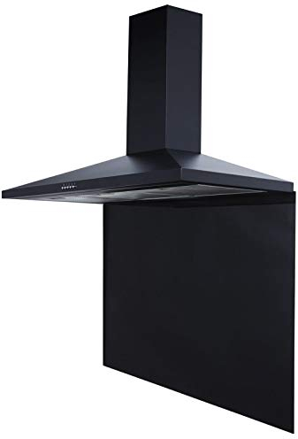 SIA SP90BL 90cm x 75cm Black Toughened Kitchen Glass Splashback