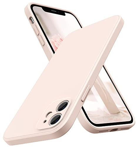 SURPHY für iPhone 11 Hülle Silikon mit Kameraschutz, Flache Kante Handyhülle iPhone 11 Case 6,1 Zoll Dünn Schutzhülle, Rosa