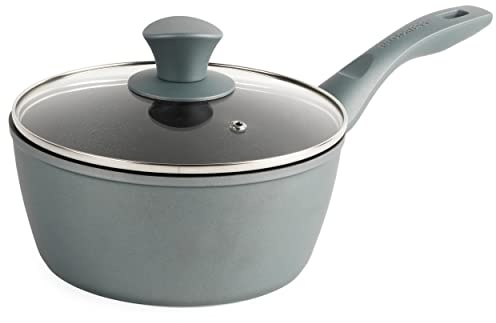 Progress BW09797GEU7 20cm Kochtöpfe - klein Stielkasserolle mit deckel, 2.7 L mit Glasdeckel, BPA-Frei, Crystalstone Beschicht, induktion pfanne,Eintopf, Suppe, Soßen, Spülmaschinenfest, Shimmer
