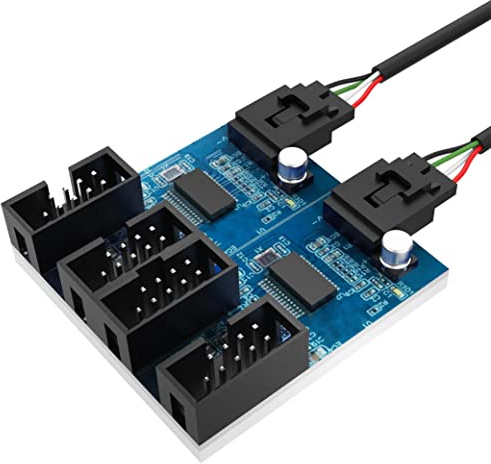 Akasa Interner USB 2.0 Hub-Karte, inkl. 30cm USB Kabel