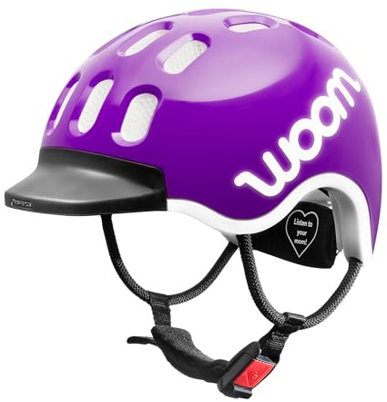 woom Casque Vélo Route Kids pour Filles et Garçons, Visière, 46-50 cm, Taille XS, Réglable, Antichoc, Lilas (Purple Haze)