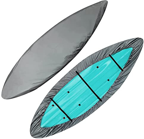 Schleuder Universal Kajak Abdeckung,Wasserdicht und UV-beständig, UV-Schutz Kajak-Kanu-Abdeckung wasserdichte, Staubschutzschild für Kanu-Boot,420D Oxford (5.1-5.5m)