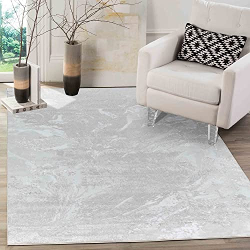 Serdim Rugs Serenity Modern Abstract Water Flow Grunge Textured Contemporary Area Rugs, Stone, Rectangle 160 x 230cm