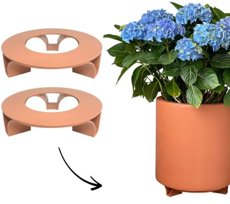terraced® - 2er Set - Blumentopf Untersetzer - Farbe: Terrakotta - Rund - 16cm Durchmesser – Untersetzer Blumentopf – Recycling Material - Made in Germany