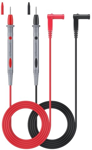ALLmeter 1000V 20A Câbles de test multimètre 1.1M CAT III, 1 paire Sondes de multimètre cable en PVC Souple avec Corde de rangement et Couverture protectrice
