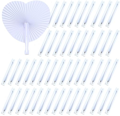 VIVIIHOO-60 pièces en éventails en Papier Blanc,des Ventilateurs en Papier Pliable comme éventails de Mariage pour Les invités,des pour décorer des fêtes,Un Cadeau de Bricolage pour Petits et Grands.